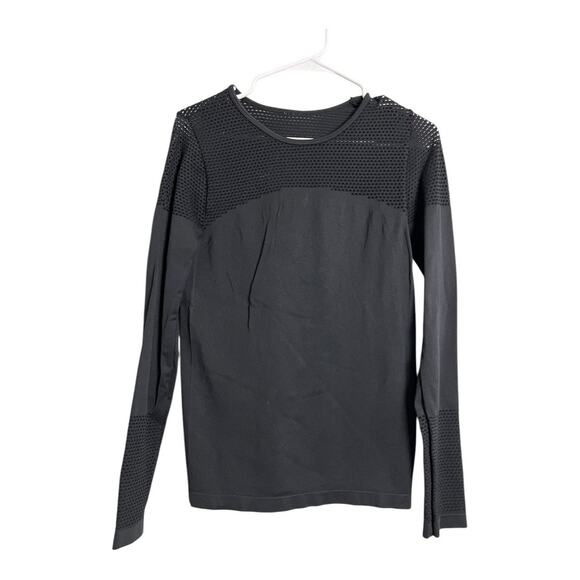 Fabletics Black Musetta Athletic Shirt Mesh Workout Gym Athleisure Mesh Sheer - Picture 1 of 8